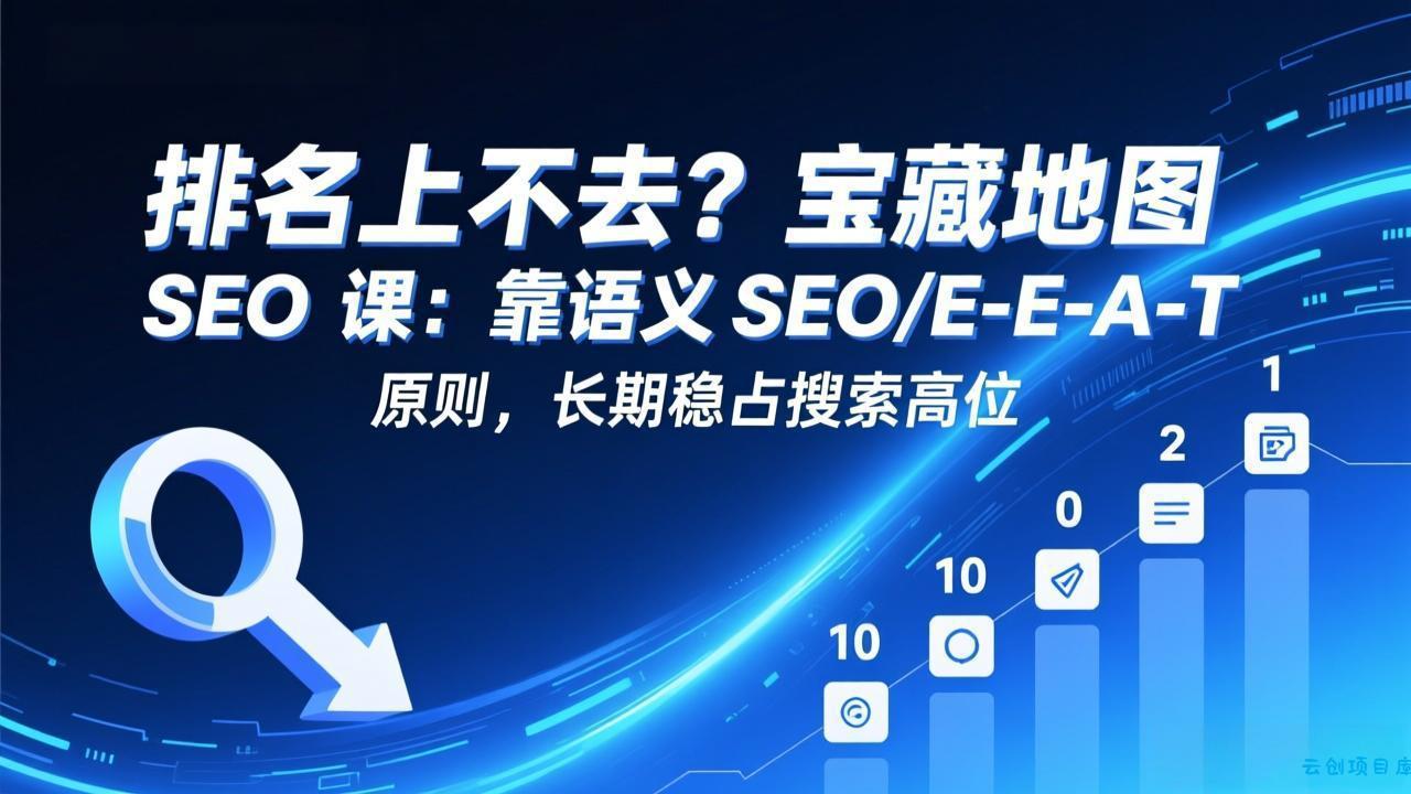 排名上不去?宝藏地图 SEO 课:靠语义 SEO+E-E-A-T 原则,长期稳占搜索高位-云创项目库
