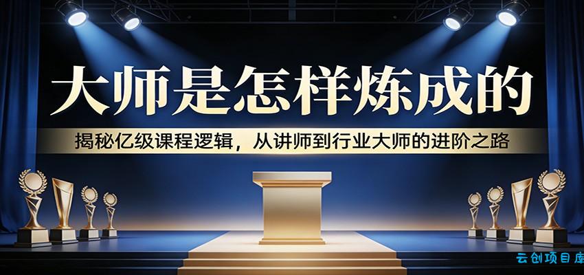 大师是怎样炼成的:揭秘亿级课程逻辑,从讲师到行业大师的进阶之路-云创项目库