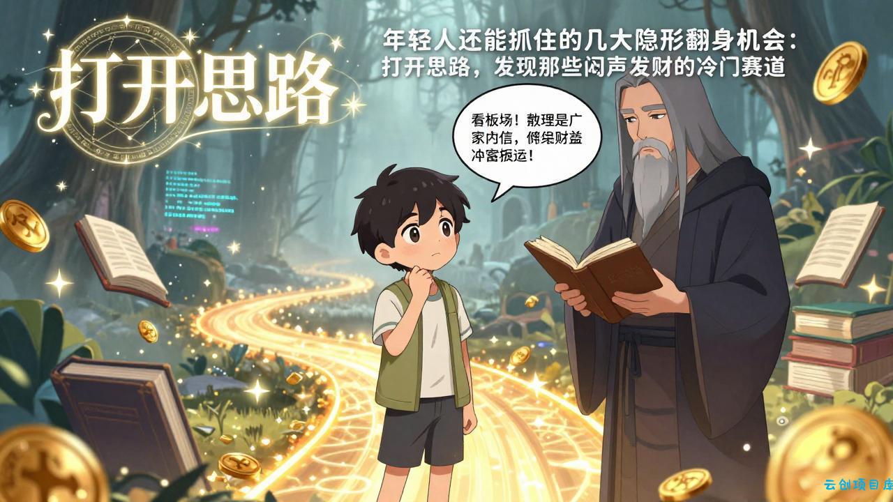 付费文1+2：年轻人还能抓住的几大隐形翻身机会：打开思路，发现那些闷声发财的冷门赛道-云创项目库