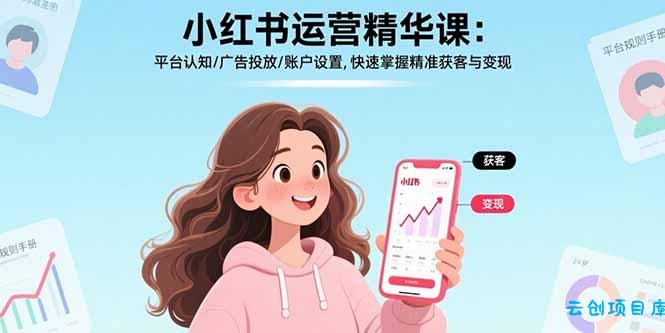 小红书运营精华课-更新:平台认知/广告投放/账户设置,快速掌握精准获客与变现-云创项目库