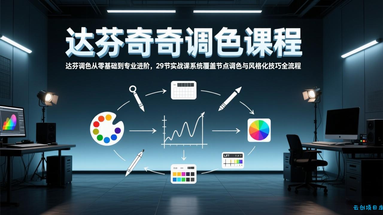 达芬奇调色从零基础到专业进阶，29节实战课系统覆盖节点调色与风格化技巧全流程-云创项目库