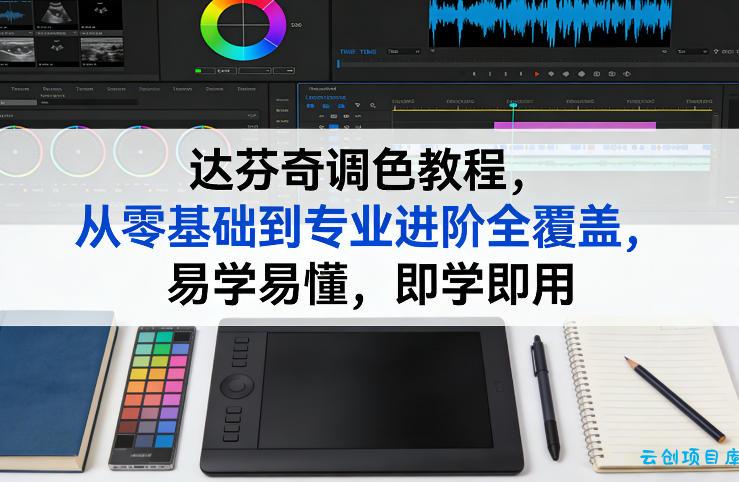 达芬奇调色教程，从零基础到专业进阶全覆盖，易学易懂，即学即用-云创项目库