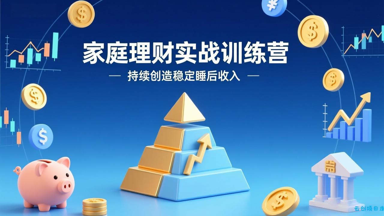 家庭理财实战训练营：从0到1建体系，三阶进阶层层递进，助你持续创造稳定睡后收入-云创项目库
