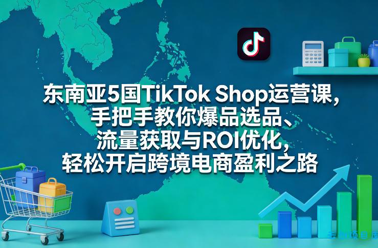 东南亚5国TikTok Shop运营课,手把手教你爆品选品、流量获取与ROI优化,轻松开启跨境电商盈利之路-云创项目库
