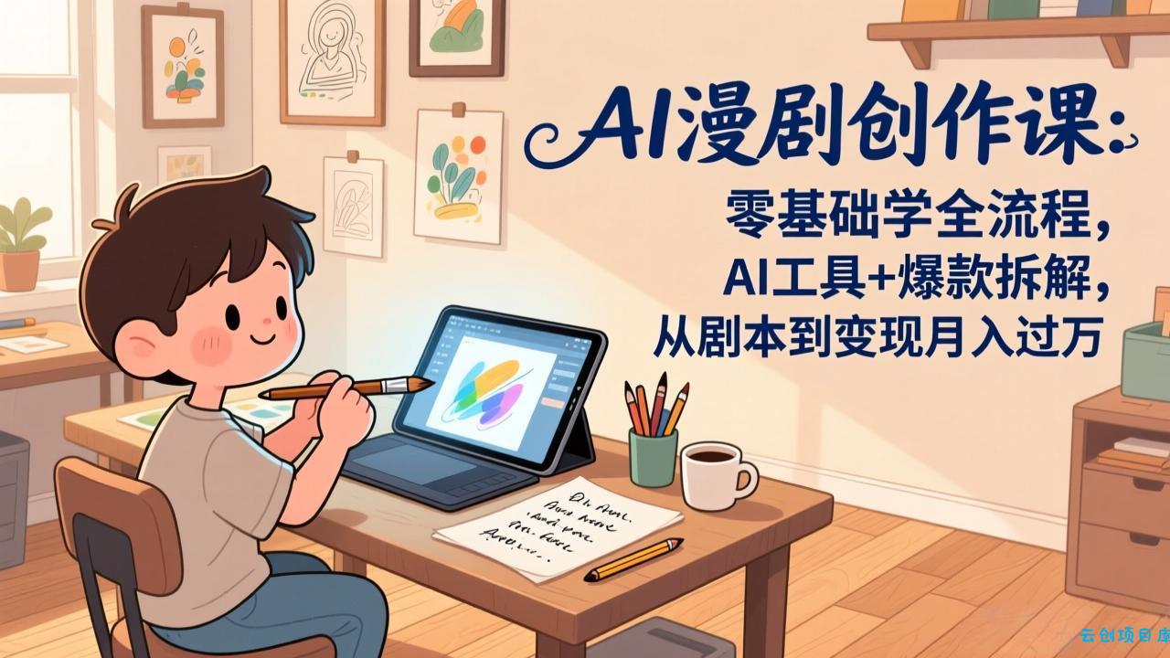 AI漫剧创作课：零基础学全流程，AI工具+爆款拆解，从剧本到变现月入过万-云创项目库