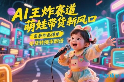 AI王炸赛道，萌娃带货新风口，条条作品爆单，带货转换率翻倍，核心逻辑拆解-云创项目库