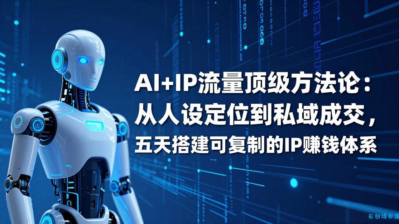 AI+IP顶级方法论：从人设定位到私域成交，五天搭建可复制的IP赚钱体系-云创项目库