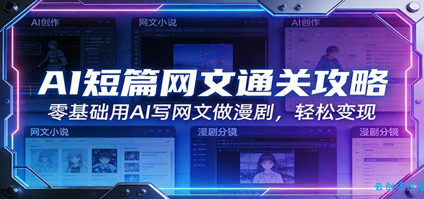 AI短篇网文通关攻略：零基础用AI写网文做漫剧，轻松变现-云创项目库