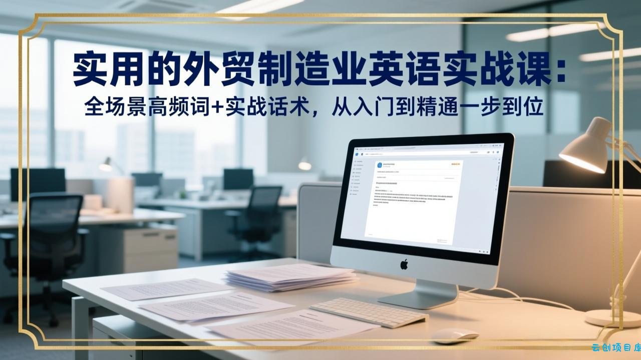 实用的外贸制造业英语实战课：全场景高频词+实战话术，从入门到精通一步到位-云创项目库