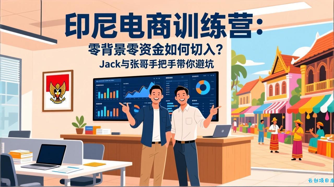 印尼电商训练营:零背景零资金如何切入?Jack与张哥手把手带你避坑-云创项目库
