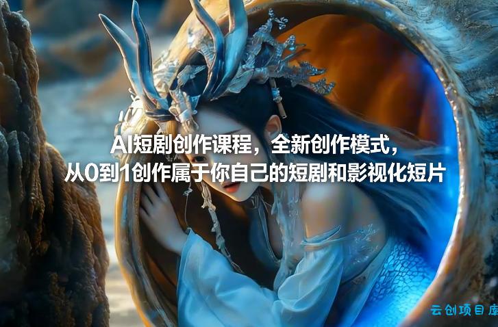 AI短剧创作课程，全新创作模式，从0到1创作属于你自己的短剧和影视化短片-云创项目库