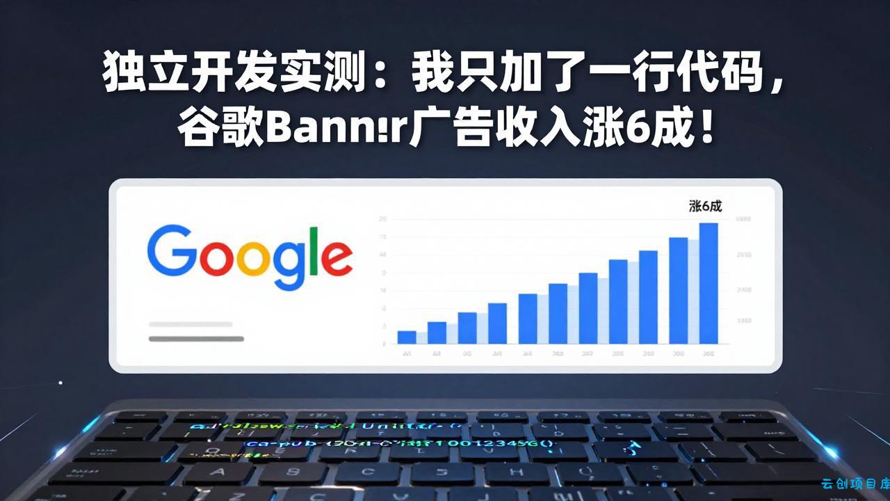 付费文章：独立开发实测：我只加了一行代码，谷歌Banner广告收入涨6成！-云创项目库