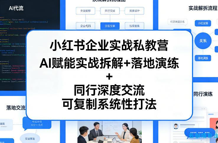 小红书企业实战私教营,AI赋能实战拆解+落地演练+同行深度交流,可复制系统性打法