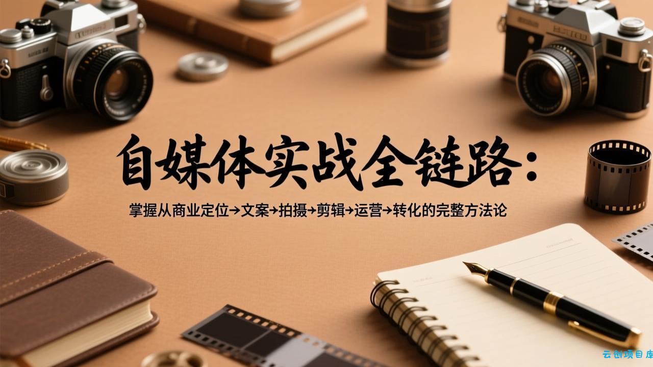 自媒体实战全链路：掌握从商业定位→文案→拍摄→剪辑→运营→转化的完整方法论-云创项目库