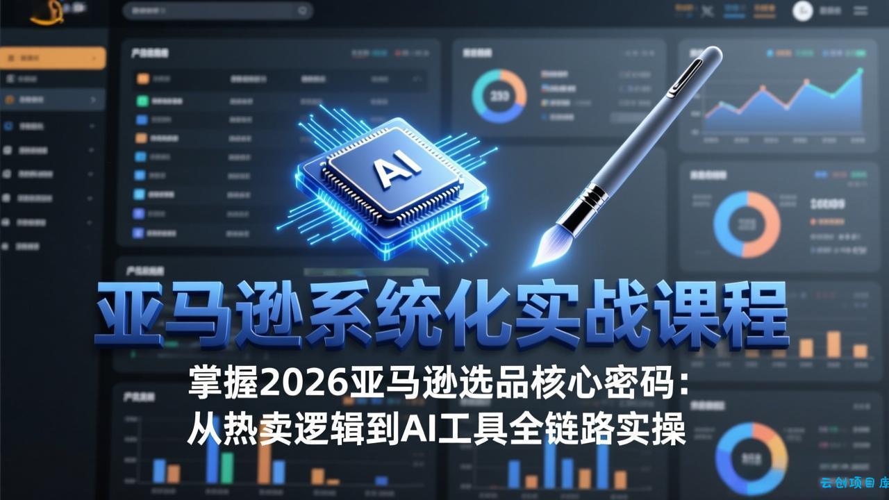 亚马逊系统化实战课-更新3月：2026最新选品方法论，从热卖原因分析到AI作图，提升选品成功率-云创项目库