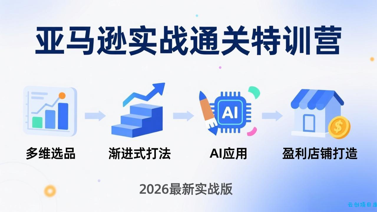 亚马逊实战通关特训营：2026年3月更新，多维选品+渐进式打法+AI应用，从0到1打造盈利店铺-云创项目库