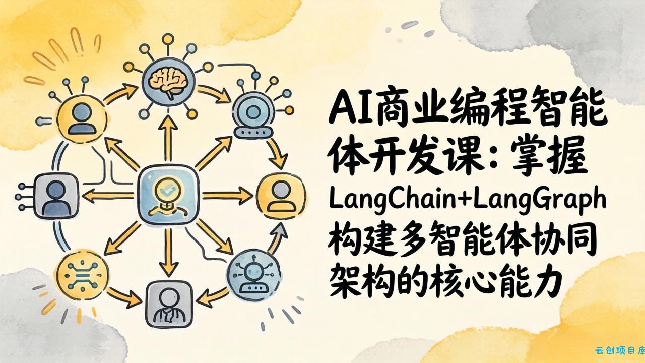AI商业编程智能体开发课：掌握LangChain+LangGraph构建多智能体协同架构的核心能力-云创项目库
