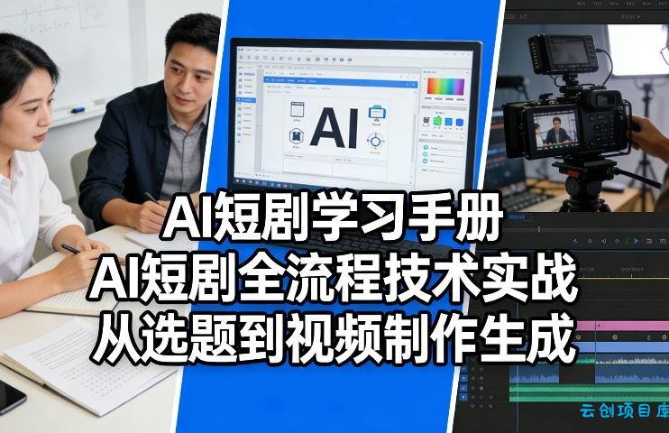 AI短剧学习手册,AI短剧全流程技术实战,从选题到视频制作生成-云创项目库