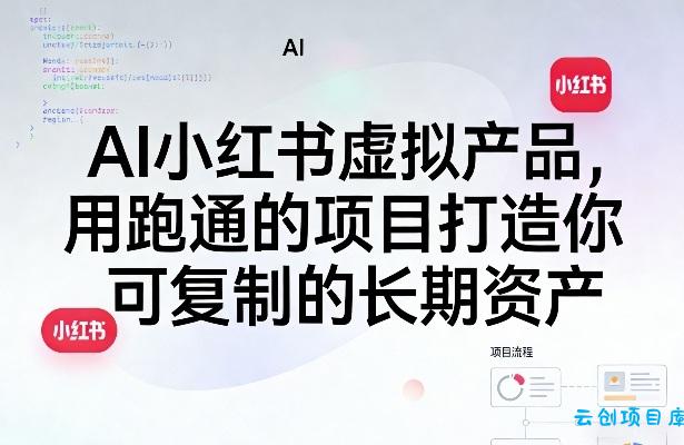 AI小红书虚拟产品，用跑通的项目打造你可复制的长期资产-云创项目库