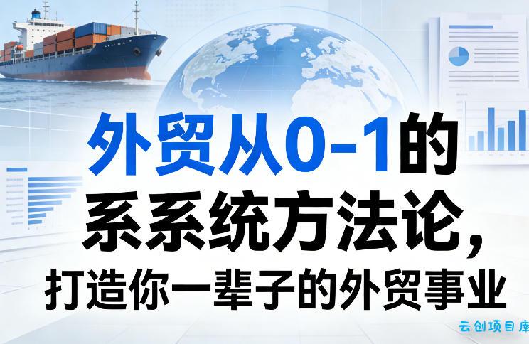 外贸从0-1的系统方法论，打造你一辈子的外贸事业-云创项目库