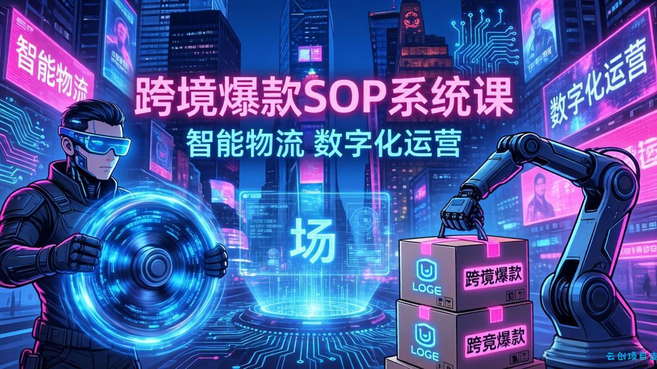 跨境爆款SOP系统课，“内容飞轮+精准投放+AI自动化”为核心，拆解“人×货×场”黄金公式-云创项目库