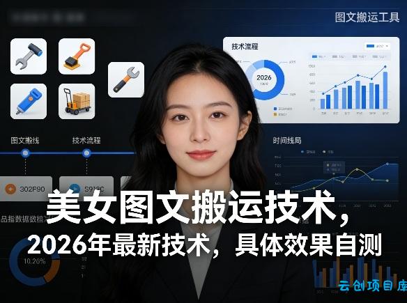 美女图文搬运技术，2026年最新技术，具体效果自测-云创项目库