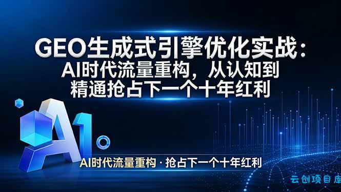 GEO 生成式引擎优化实战：AI时代流量重构，从认知到精通抢占下一个十年红利-云创项目库