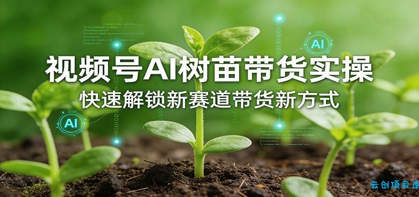 视频号AI树苗带货实操,快速解锁新赛道带货新方式-云创项目库