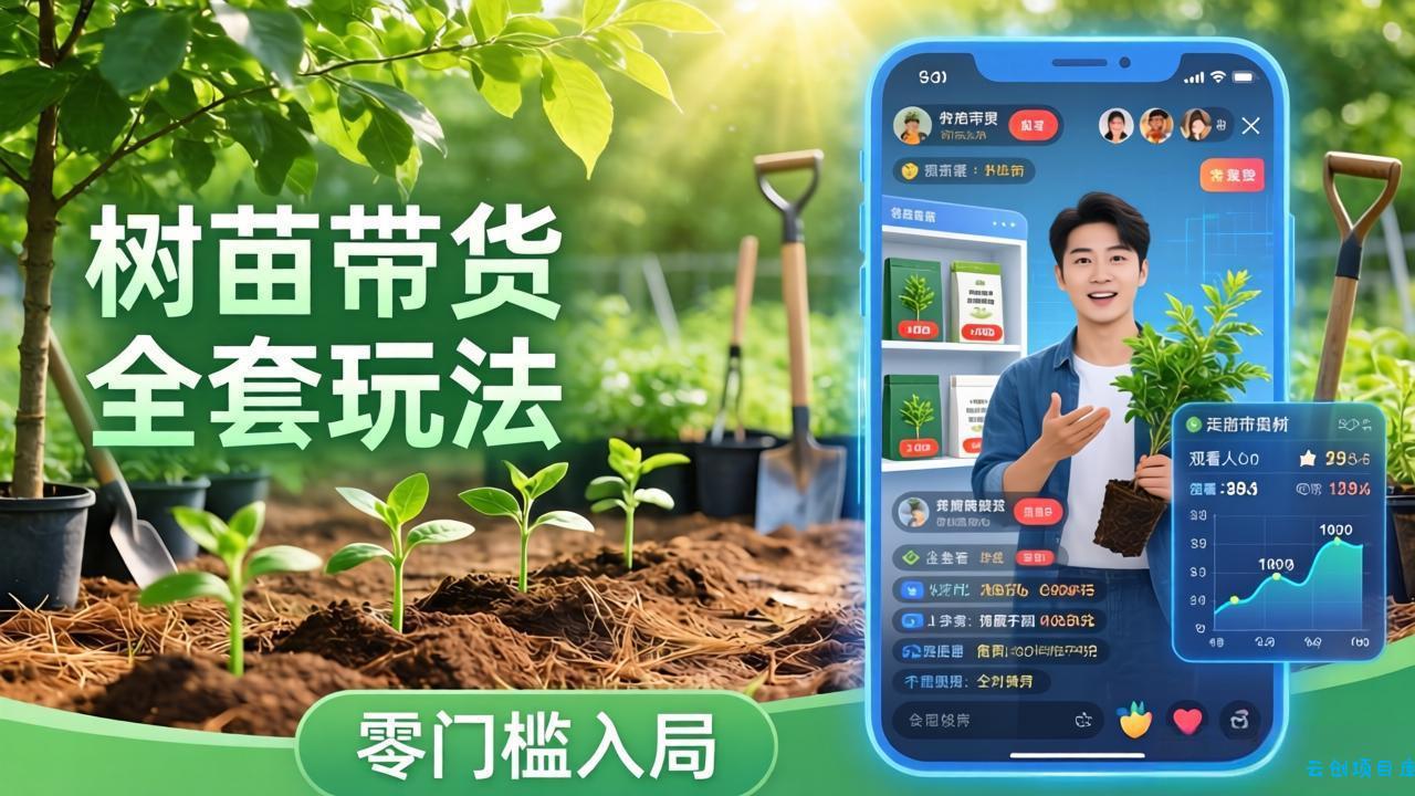 视频号AI树苗带货全套玩法：零门槛入局，掌握豆包、千问等AI工具制作树苗视频的全套流程-云创项目库