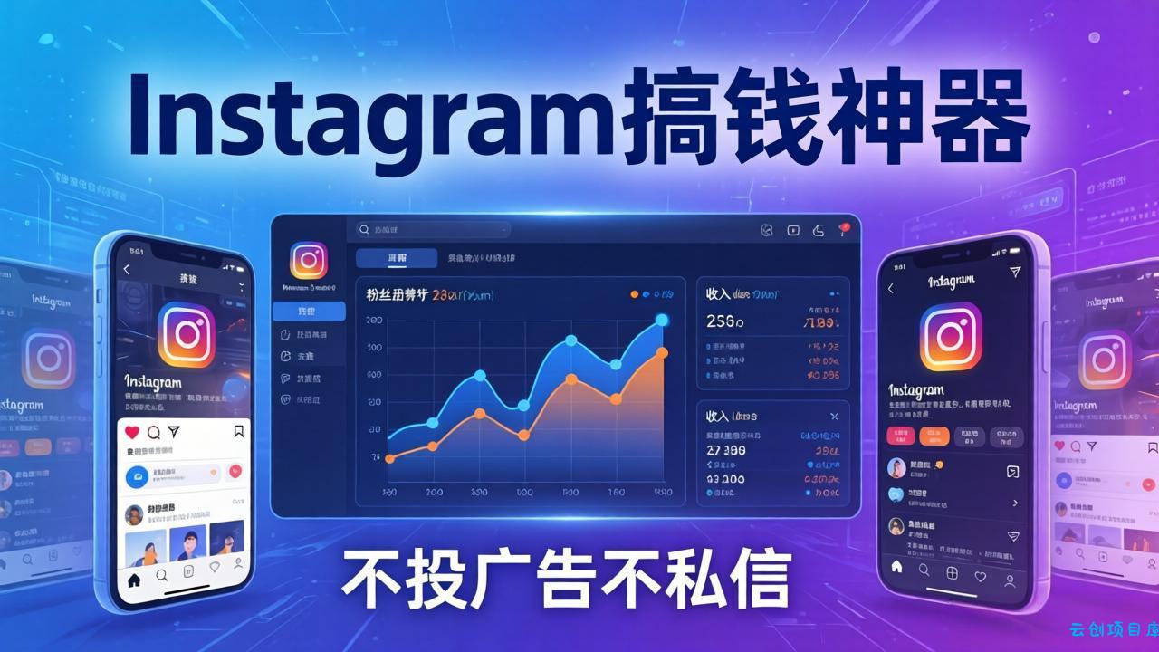 Instagram搞钱神器：月涨6万粉+月入5万刀，不投广告不私信，靠算法+低价产品-云创项目库