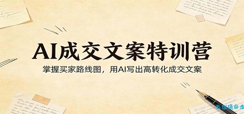 AI成交文案特训营:掌握买家路线图,用AI写出高转化成交文案-云创项目库