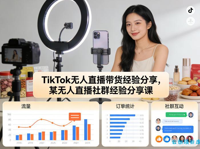 TikTok无人直播带货经验分享，某无人直播社群经验分享课-云创项目库