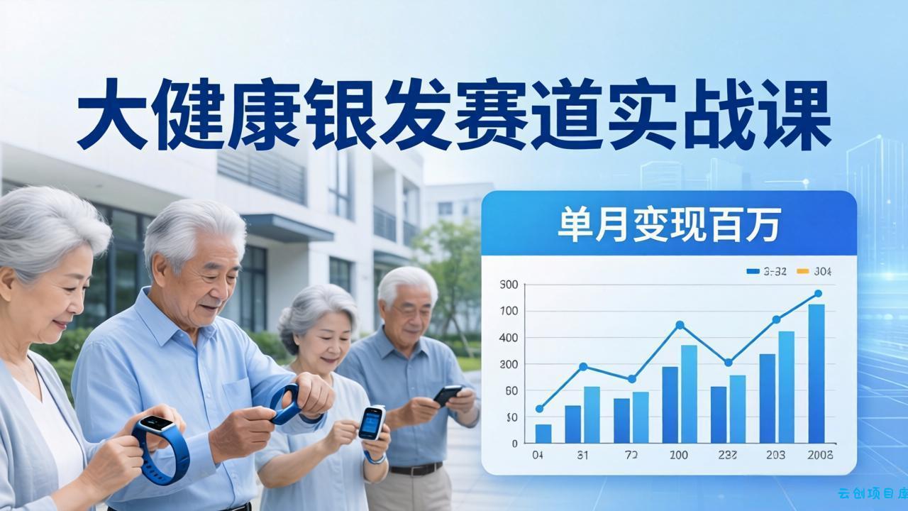 大健康银发赛道实战课：拆解视频号线索型 IP 单月变现百万逻辑，教你精准获客高效变现-云创项目库