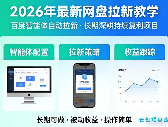 2026年最新网盘拉新教学(百度智能体自动拉新),一个可以长期深耕、持续复利的项目-云创项目库