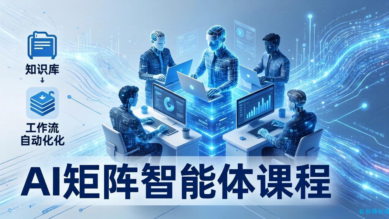 AI矩阵智能体实战:100个数字员工批量生产内容,文本知识库+工作流自动化全搞定-云创项目库