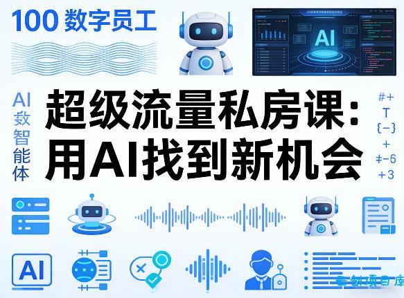 你的AI数字员工100个智能体，超级流量私房课，用AI找到新机会-云创项目库