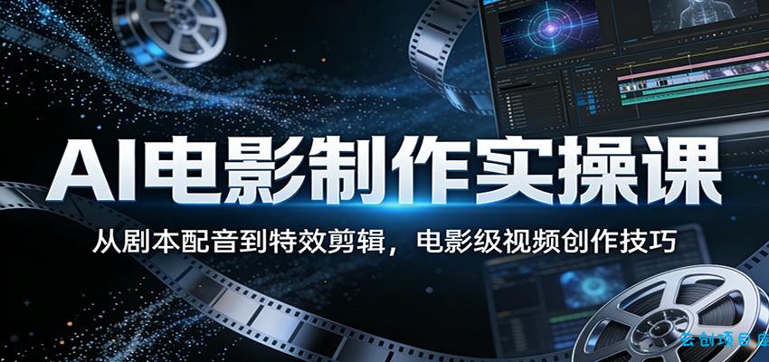 AI电影制作实操课:从剧本配音到特效剪辑,电影级视频创作技巧-云创项目库