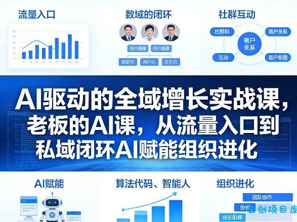 AI驱动的全域增长实战课，老板的AI课，从流量入口到私域闭环AI赋能组织进化(26年3月12-14日)-云创项目库