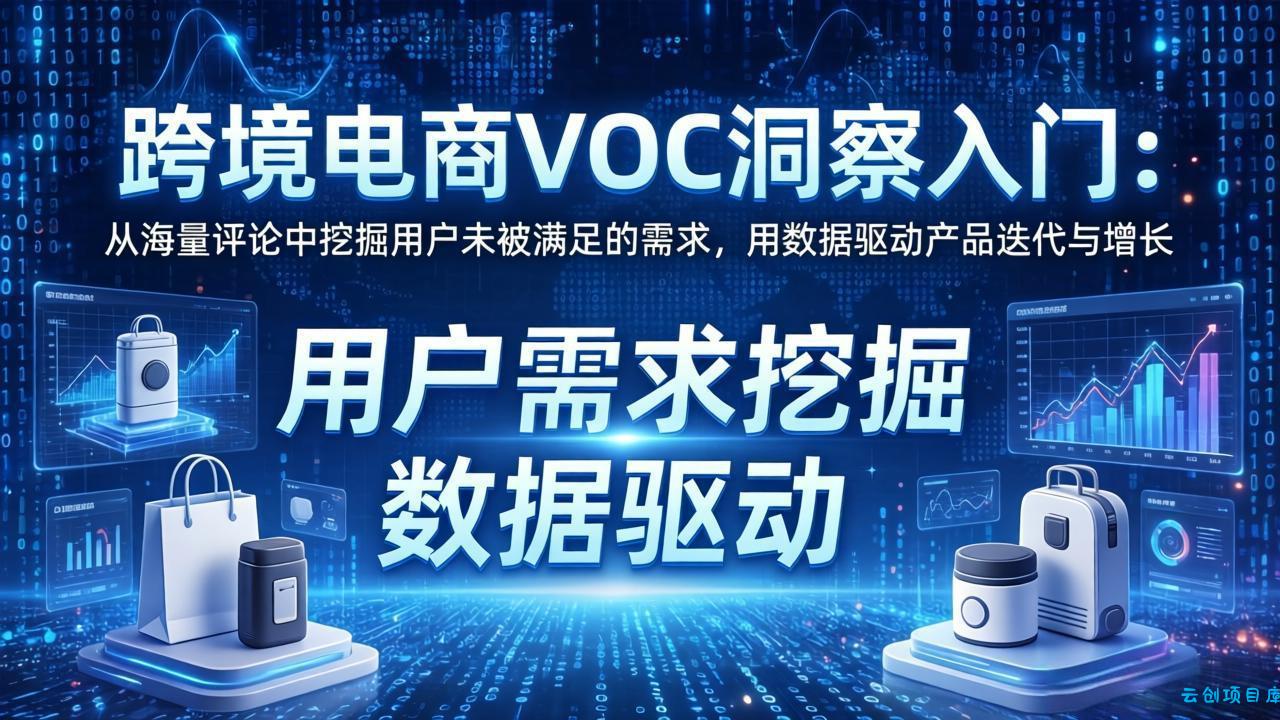 跨境电商VOC洞察入门：从海量评论中挖掘用户未被满足的需求，用数据驱动产品迭代与增长-云创项目库