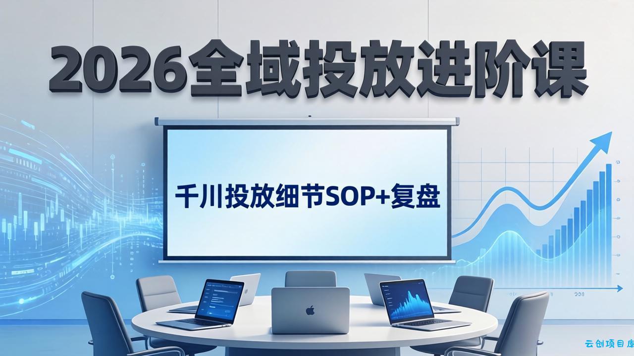 2026全域投放进阶课：杭州线下3天实战，千川投放细节SOP+复盘，撬动自然流量-云创项目库