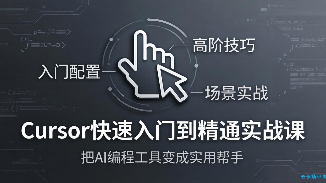 Cursor快速入门到精通实战课:入门配置+高阶技巧+场景实战,把AI编程工具变成实用帮手-云创项目库