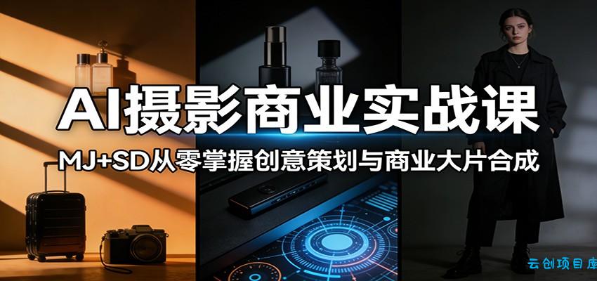 AI摄影商业实战课：MJ+SD从零掌握创意策划与商业大片合成-云创项目库
