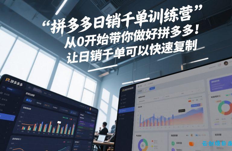 拼多多日销千单训练营，从0开始带你做好拼多多，让日销千单可以快速复制(更新26年3月)-云创项目库