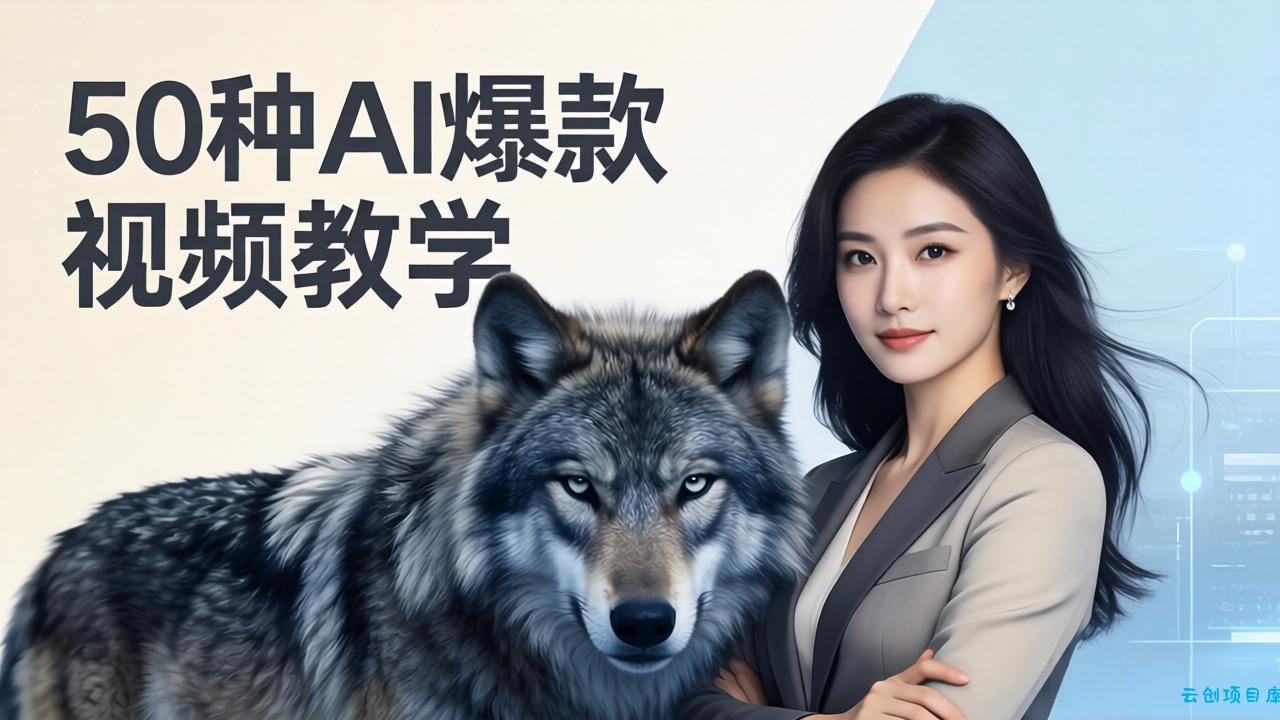 50种AI爆款视频教学：影视级古诗词+治愈萌宠+山海经蛟龙，高阶宝典商业落地-云创项目库