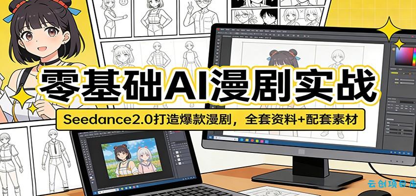 零基础AI漫剧实战：Seedance2.0打造爆款漫剧，全套资料+配套素材-云创项目库