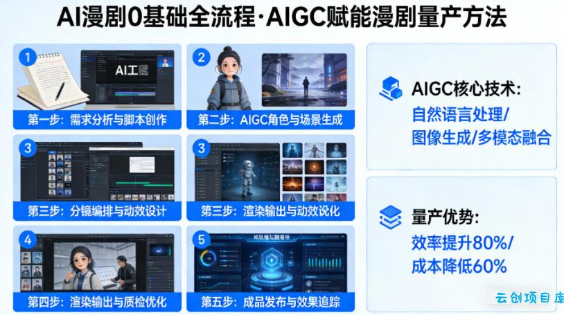 AI漫剧0基础全流程，快速掌握AIGC赋能的漫剧量产方法-云创项目库