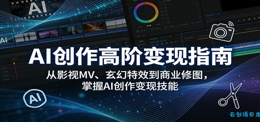 AI创作高阶变现指南：从影视MV、玄幻特效到商业修图，掌握AI创作变现技能-云创项目库