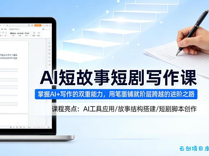 AI短故事短剧写作课，掌握AI+写作的双重能力，用笔墨铺就阶层跨越的进阶之路-云创项目库