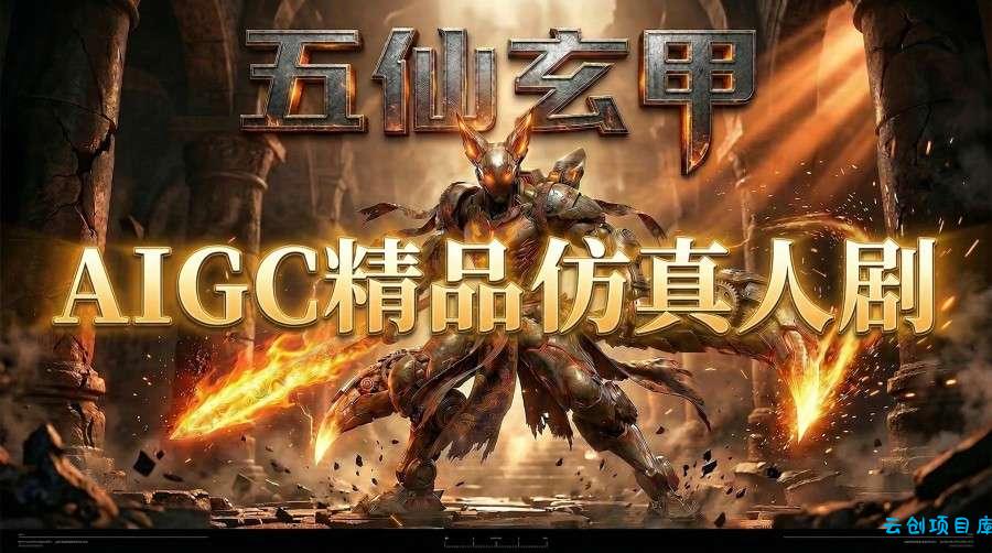 AIGC精品仿真人短剧教学，以五仙玄甲风为例展示保姆级实操教学-云创项目库