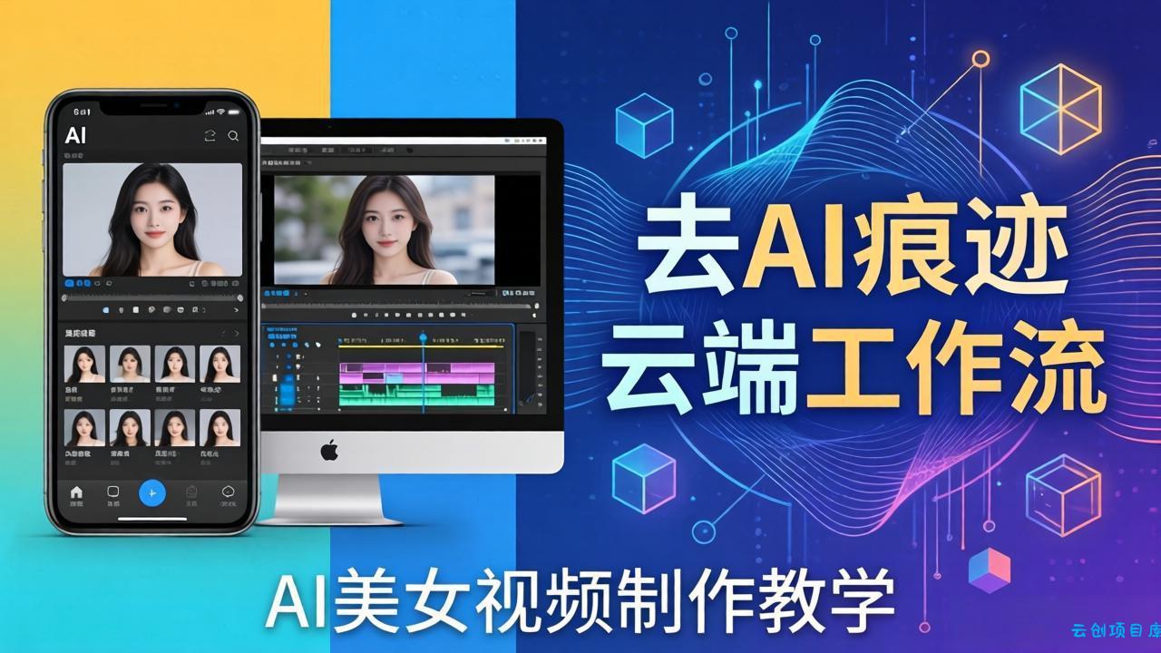 AI美女视频制作教学：去AI痕迹，云端工作流出图，手机电脑均可，不需要配置-云创项目库